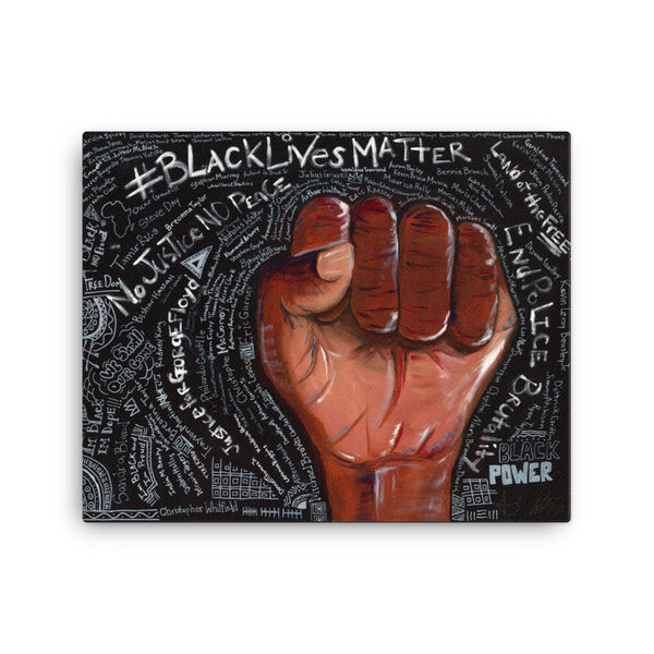 Black Power Fist Canvas