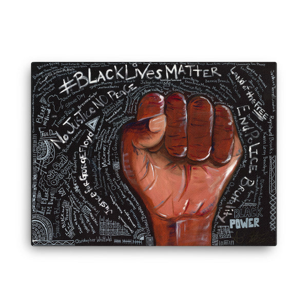 Black Power Fist Canvas